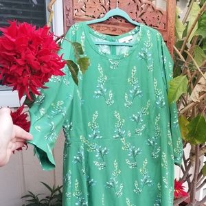 LOFT green floral dress